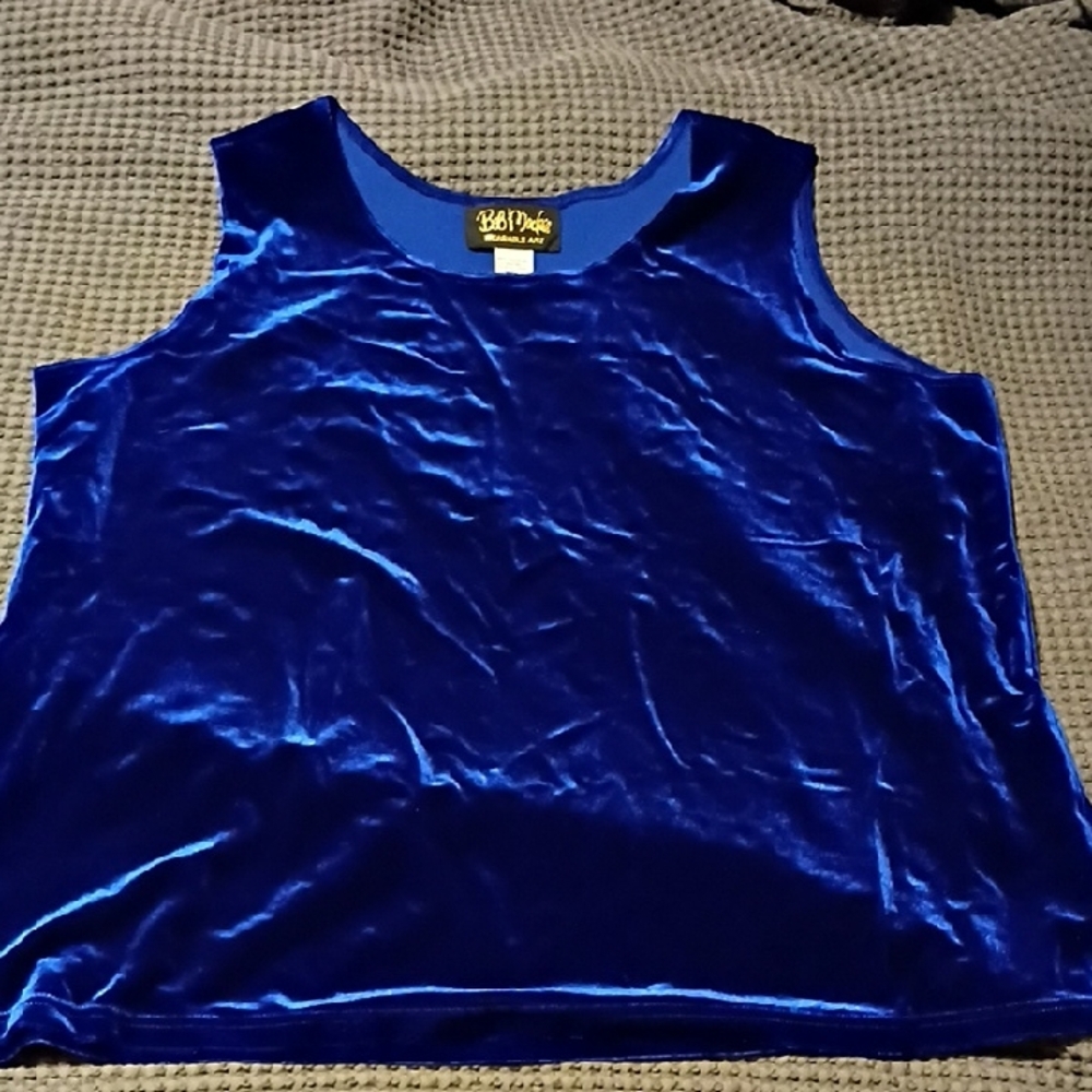 Bob Mackie Royal Blue Velvet Tank Top